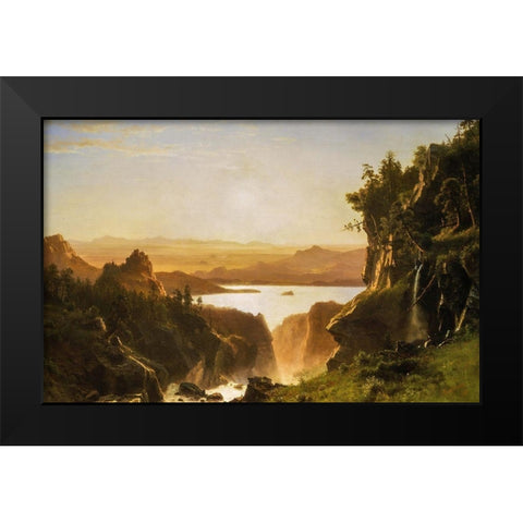 Island Lake, Wind River Range, Wyoming Black Modern Wood Framed Art Print by Bierstadt, Albert