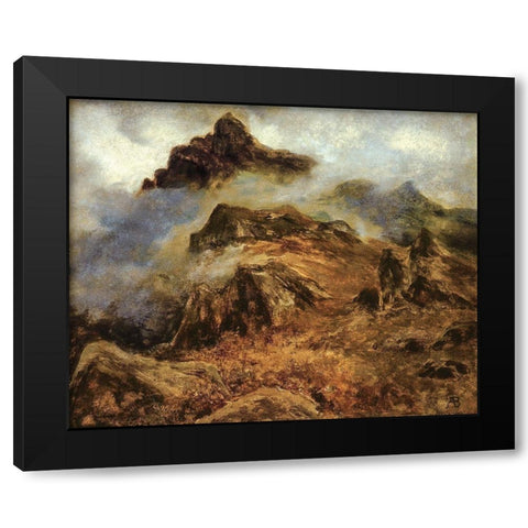 Study of Rocky Mountains Black Modern Wood Framed Art Print with Double Matting by Bierstadt, Albert