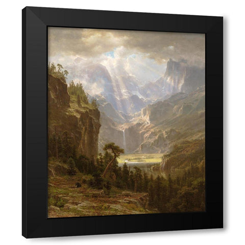 Rocky Mountains, Landers Peak Black Modern Wood Framed Art Print with Double Matting by Bierstadt, Albert