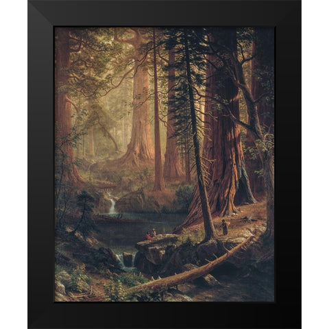 Giant Redwood Trees of California Black Modern Wood Framed Art Print by Bierstadt, Albert