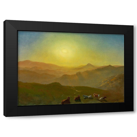 Looking from the Shade on Clay Hill San Francisco Black Modern Wood Framed Art Print with Double Matting by Bierstadt, Albert