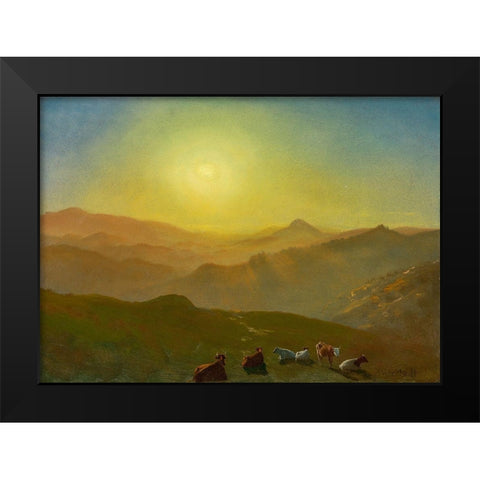 Looking from the Shade on Clay Hill San Francisco Black Modern Wood Framed Art Print by Bierstadt, Albert