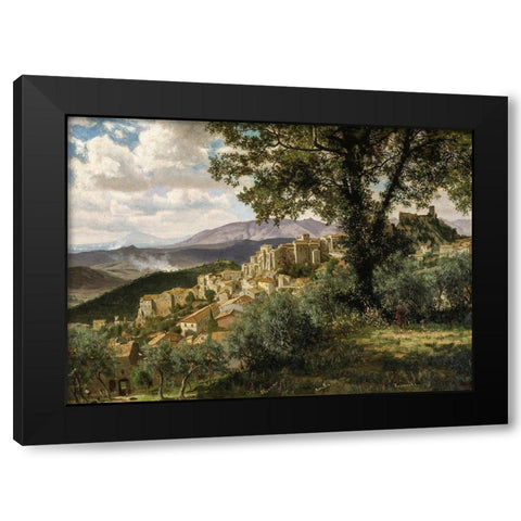 Olevano Black Modern Wood Framed Art Print with Double Matting by Bierstadt, Albert