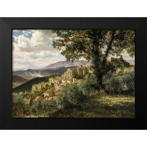 Olevano Black Modern Wood Framed Art Print by Bierstadt, Albert