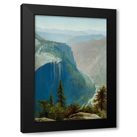 Yosemite Valley Black Modern Wood Framed Art Print with Double Matting by Bierstadt, Albert