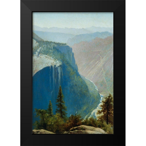 Yosemite Valley Black Modern Wood Framed Art Print by Bierstadt, Albert
