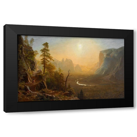 Yosemite Valley Glacier Point Trail Black Modern Wood Framed Art Print with Double Matting by Bierstadt, Albert