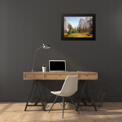 Bridal Veil Falls, Yosemite Valley, California Black Modern Wood Framed Art Print by Bierstadt, Albert