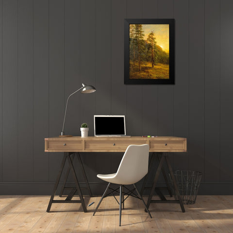 California Redwoods Black Modern Wood Framed Art Print by Bierstadt, Albert