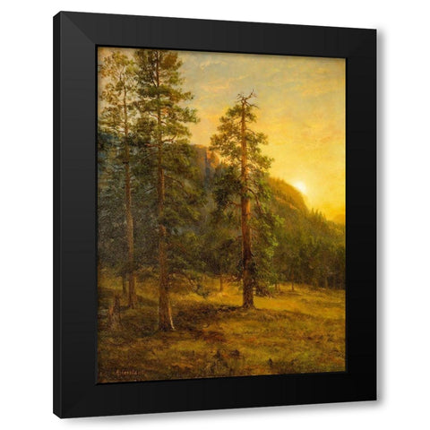 California Redwoods Black Modern Wood Framed Art Print with Double Matting by Bierstadt, Albert
