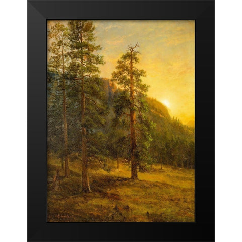California Redwoods Black Modern Wood Framed Art Print by Bierstadt, Albert