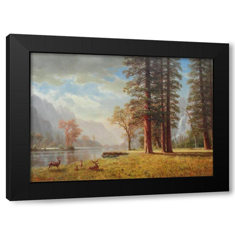 The Hetch Hetchy Valley, California Black Modern Wood Framed Art Print with Double Matting by Bierstadt, Albert