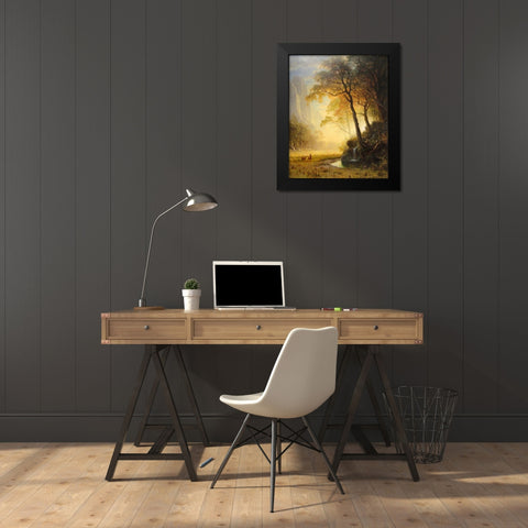 Hetch Hetchy Canyon Black Modern Wood Framed Art Print by Bierstadt, Albert