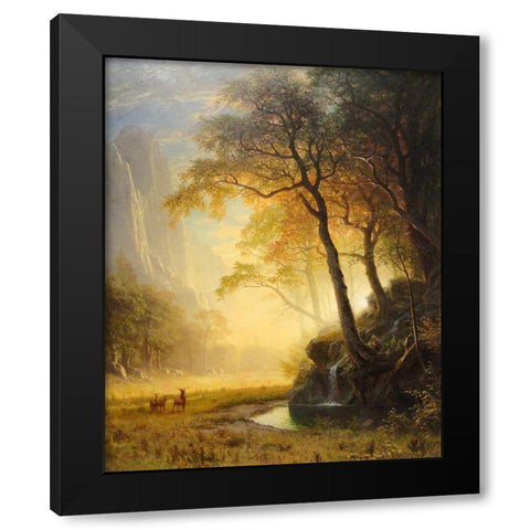Hetch Hetchy Canyon Black Modern Wood Framed Art Print with Double Matting by Bierstadt, Albert