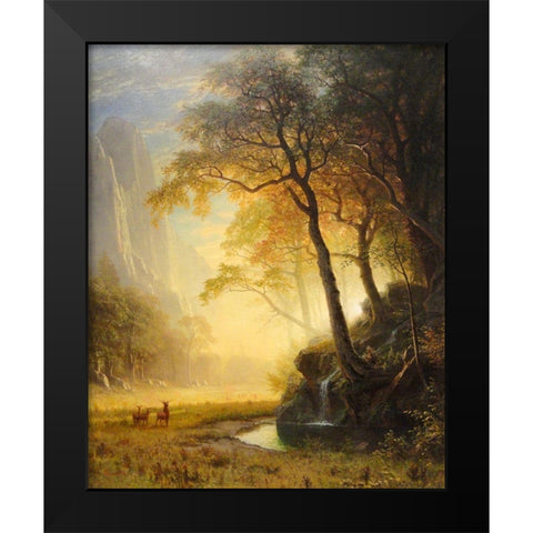 Hetch Hetchy Canyon Black Modern Wood Framed Art Print by Bierstadt, Albert