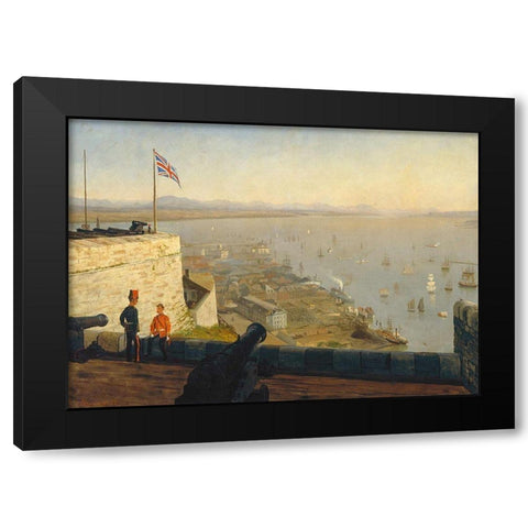 St. Lawrence River, from the Citadel, Quebec Black Modern Wood Framed Art Print with Double Matting by Bierstadt, Albert
