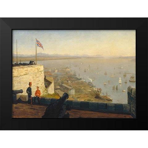 St. Lawrence River, from the Citadel, Quebec Black Modern Wood Framed Art Print by Bierstadt, Albert