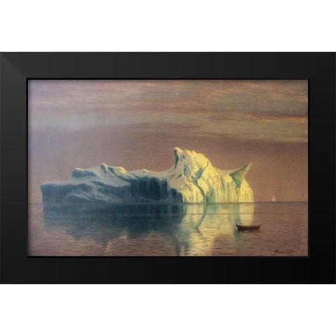 The Iceberg Black Modern Wood Framed Art Print by Bierstadt, Albert