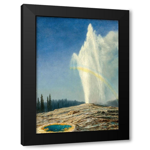 Old Faithful Black Modern Wood Framed Art Print with Double Matting by Bierstadt, Albert
