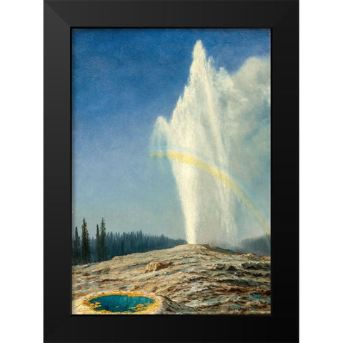 Old Faithful Black Modern Wood Framed Art Print by Bierstadt, Albert