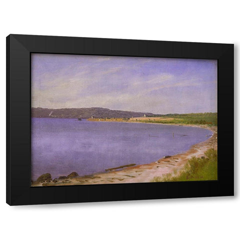 San Francisco Bay Black Modern Wood Framed Art Print with Double Matting by Bierstadt, Albert