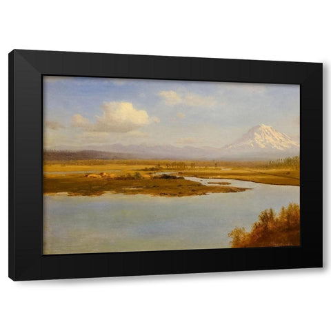 Mt. Hood, Oregon Black Modern Wood Framed Art Print by Bierstadt, Albert