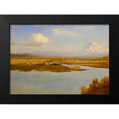 Mt. Hood, Oregon Black Modern Wood Framed Art Print by Bierstadt, Albert