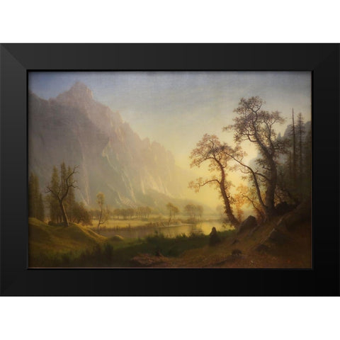 Sunrise, Yosemite Valley Black Modern Wood Framed Art Print by Bierstadt, Albert