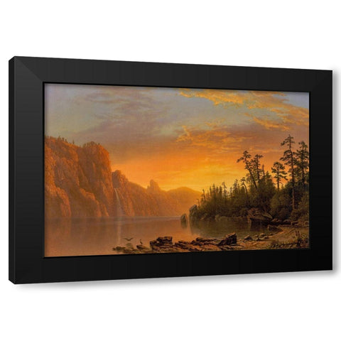 Sunset California scenery Black Modern Wood Framed Art Print with Double Matting by Bierstadt, Albert