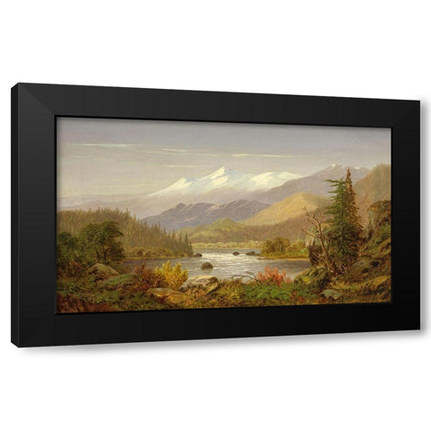 Mt. Shasta and the Sacramento River Black Modern Wood Framed Art Print with Double Matting by Butman, Frederick A