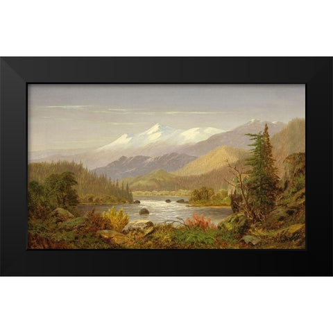 Mt. Shasta and the Sacramento River Black Modern Wood Framed Art Print by Butman, Frederick A