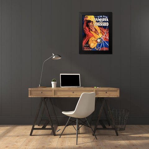Mexican Movie Poster La Marca del Zorrillo Black Modern Wood Framed Art Print by Garcia Cabral, Ernesto