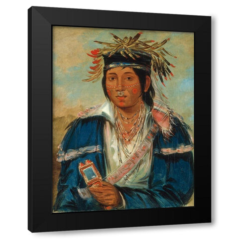 Kee mo ra nia, No English, a Dandy Black Modern Wood Framed Art Print by Catlin, George