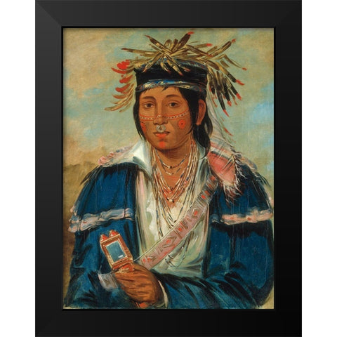 Kee mo ra nia, No English, a Dandy Black Modern Wood Framed Art Print by Catlin, George
