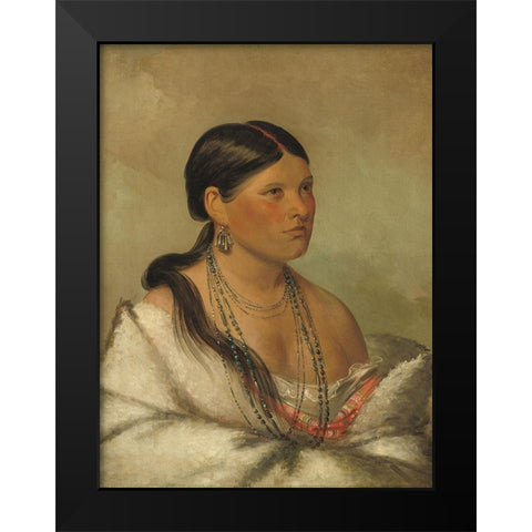 The Female Eagle - Shawano Black Modern Wood Framed Art Print by Catlin, George