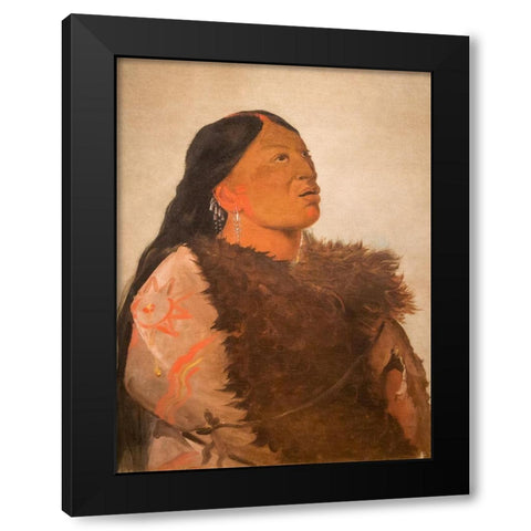Wife of The Six Black Modern Wood Framed Art Print with Double Matting by Catlin, George