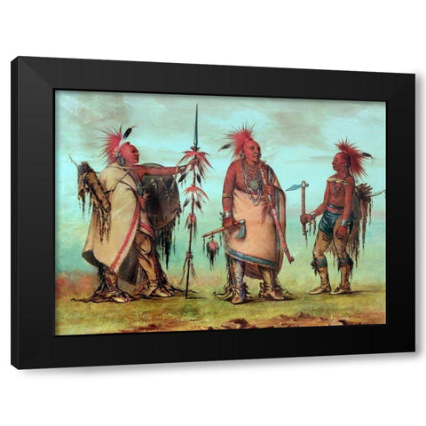 Osage Tal lee, Black Dog, Big Crow Black Modern Wood Framed Art Print by Catlin, George