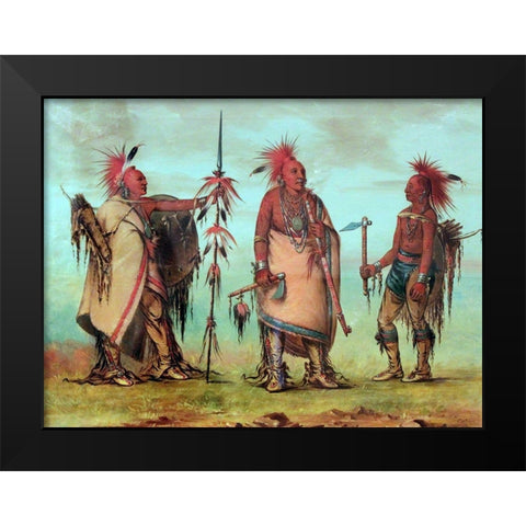 Osage Tal lee, Black Dog, Big Crow Black Modern Wood Framed Art Print by Catlin, George