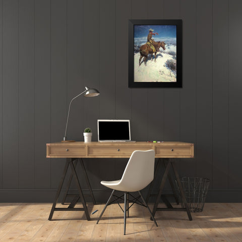 The Lonely Vigil Black Modern Wood Framed Art Print by Dunton, William Herbert