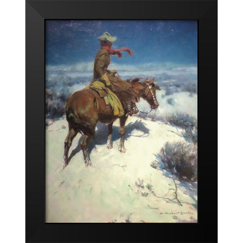 The Lonely Vigil Black Modern Wood Framed Art Print by Dunton, William Herbert