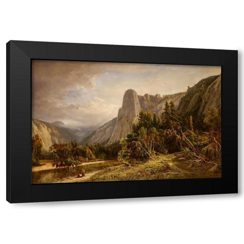 Sentinel Rock, Yosemite Black Modern Wood Framed Art Print with Double Matting by Keith, William