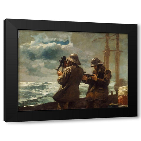 Eight Bells Black Modern Wood Framed Art Print with Double Matting by Homer, Winslow