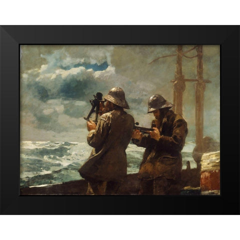Eight Bells Black Modern Wood Framed Art Print by Homer, Winslow