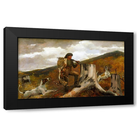 A huntsman and dogs Black Modern Wood Framed Art Print by Homer, Winslow