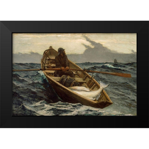 The Fog Warning Black Modern Wood Framed Art Print by Homer, Winslow