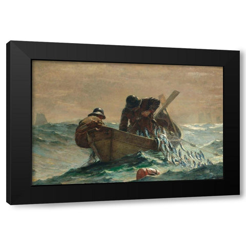 The Herring Net Black Modern Wood Framed Art Print by Homer, Winslow