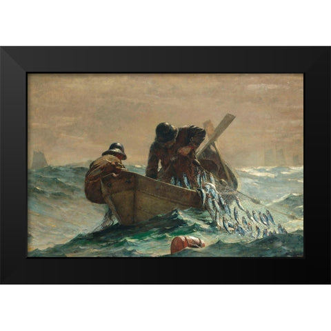 The Herring Net Black Modern Wood Framed Art Print by Homer, Winslow