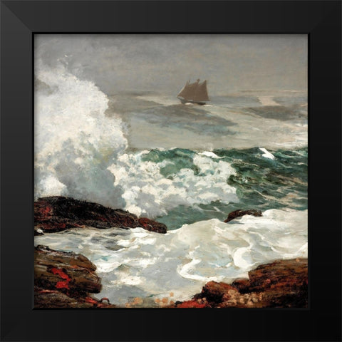 On a Lee Shore Black Modern Wood Framed Art Print by Homer, Winslow