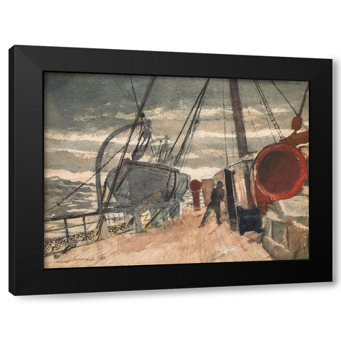 Marine Black Modern Wood Framed Art Print with Double Matting by Homer, Winslow