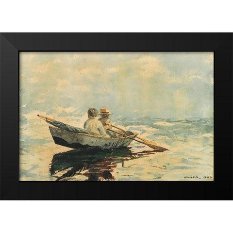 Rowboat Black Modern Wood Framed Art Print by Homer, Winslow